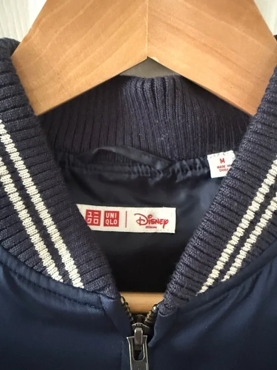 Uniqlo X Disney Satin Navy and Silver Minnie Mouse Varsity Jacket - Picture 4 of 6